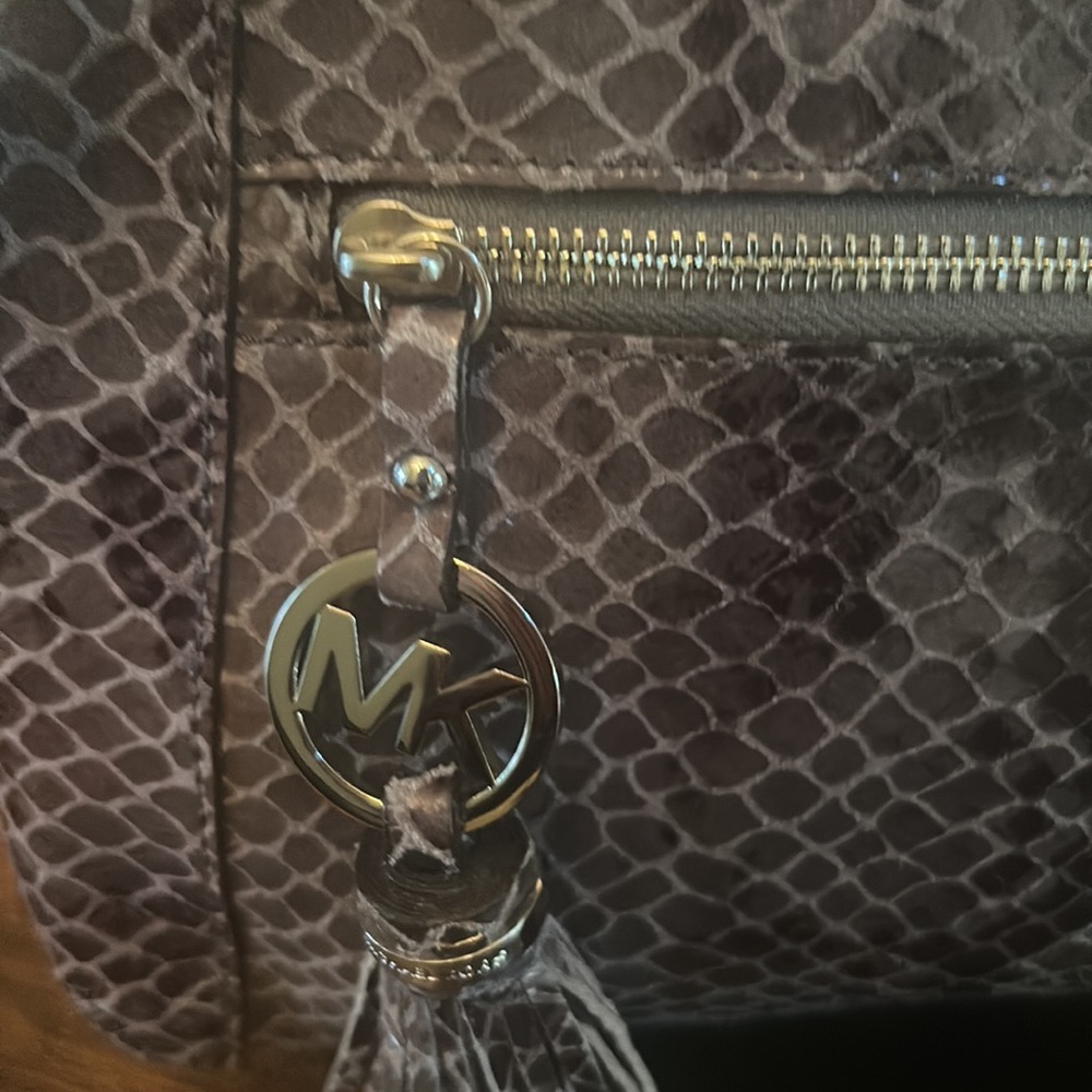 Michael Michael Kors Python Print Leather Satchel… - image 4